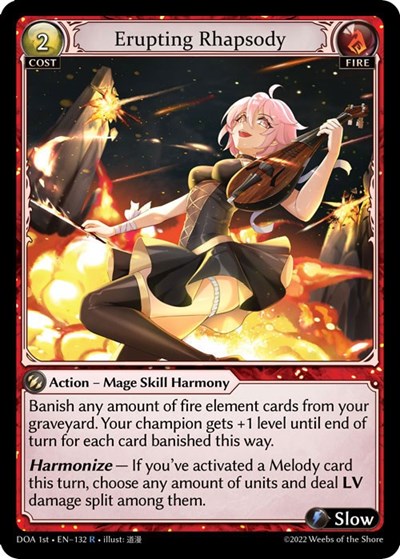 Erupting Rhapsody - Grand Archive card - Dawn of Ashes 1st Edition