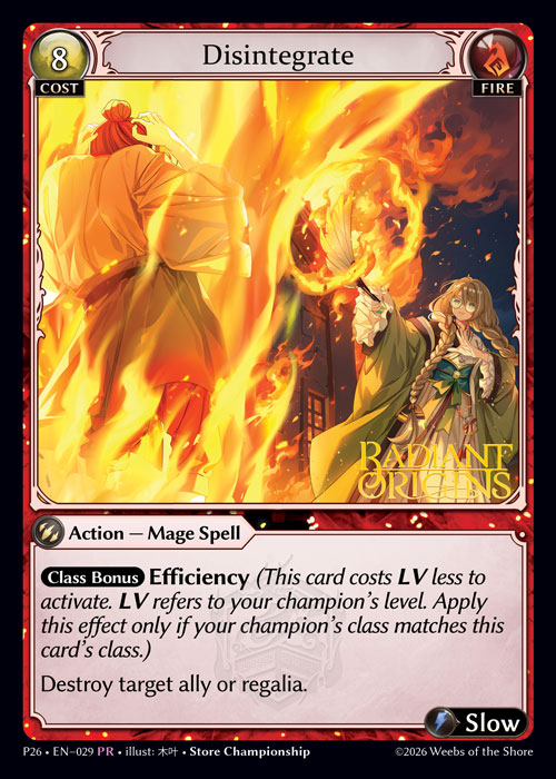 Disintegrate - Promotional 2026 Grand Archive spoiler