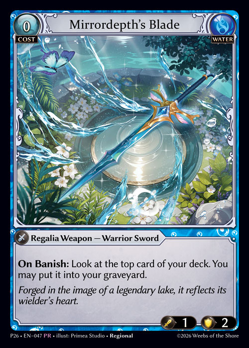 Mirrordepth's Blade - Promotional 2026 Grand Archive spoiler