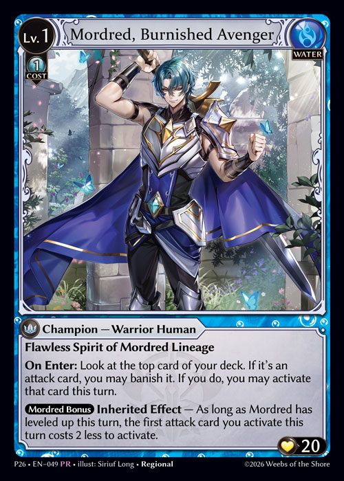 Mordred, Burnished Avenger - Promotional 2026 Grand Archive spoiler