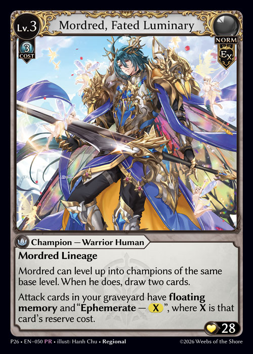 Mordred, Fated Luminary - Promotional 2026 Grand Archive spoiler
