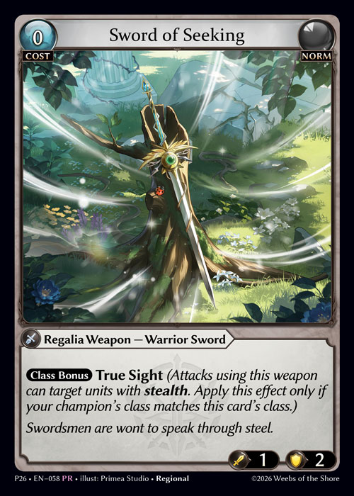 Sword of Seeking - Promotional 2026 Grand Archive spoiler