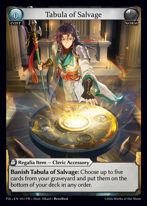 Tabula of Salvage - Promotional 2026 Grand Archive spoiler
