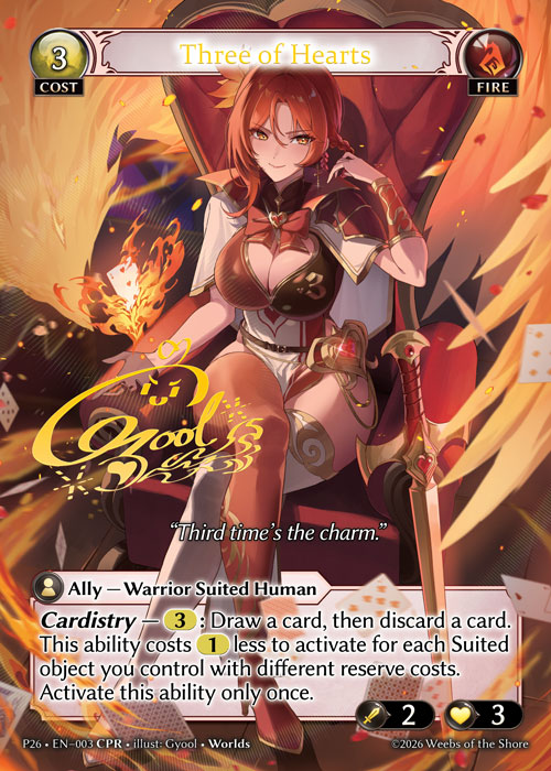 Three of Hearts - Promotional 2026 Grand Archive spoiler