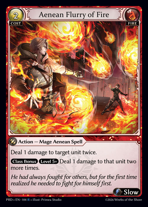 Aenean Flurry of Fire - .asphodel/paradise Grand Archive spoiler