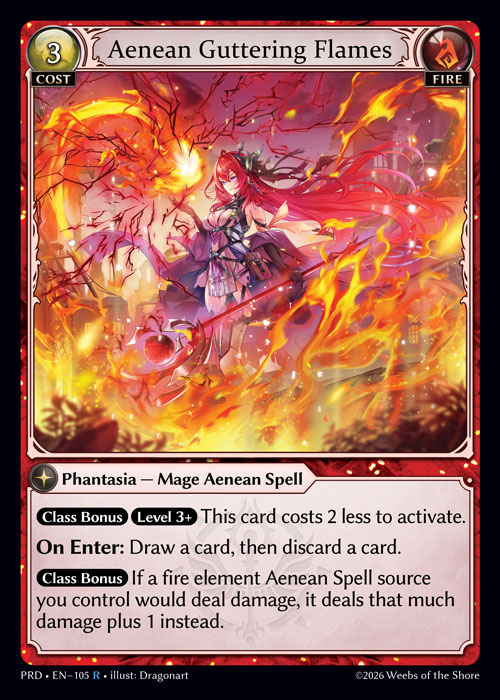 Aenean Guttering Flames - .asphodel/paradise Grand Archive spoiler
