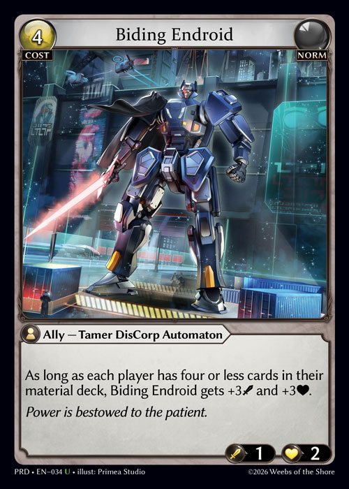 Biding Endroid - .asphodel/paradise Grand Archive spoiler
