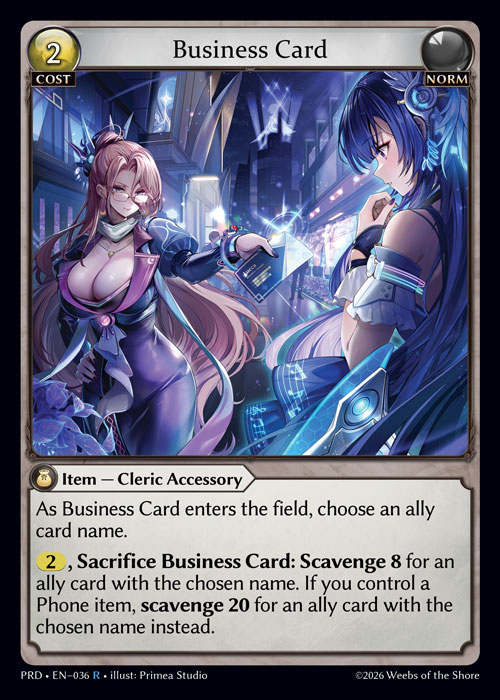 Business Card - .asphodel/paradise Grand Archive spoiler