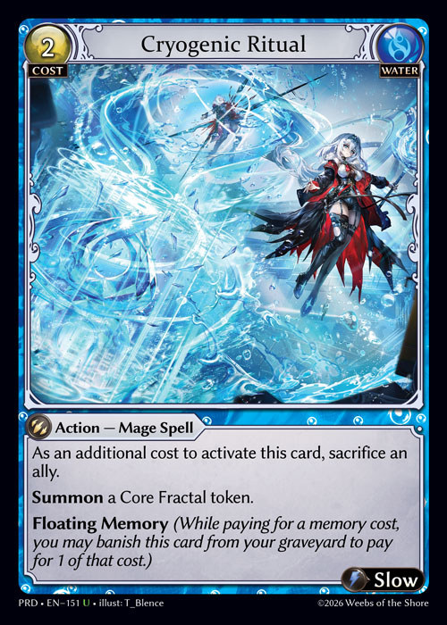 Cryogenic Ritual - .asphodel/paradise Grand Archive spoiler