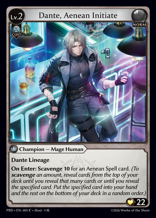 Dante, Aenean Initiate - .asphodel/paradise Grand Archive spoiler