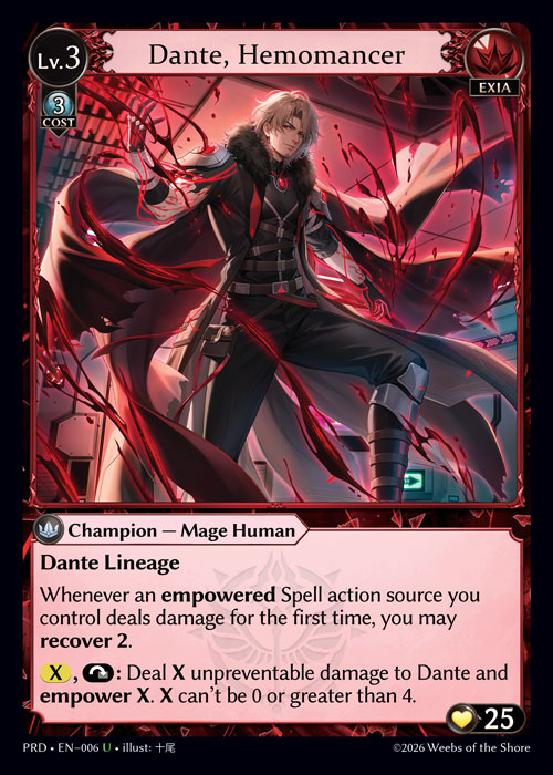 Dante, Hemomancer - .asphodel/paradise Grand Archive spoiler