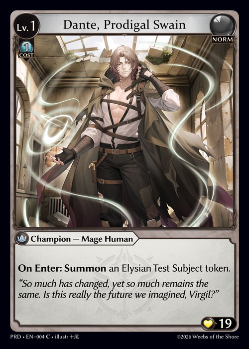 Dante, Prodigal Swain - .asphodel/paradise Grand Archive spoiler