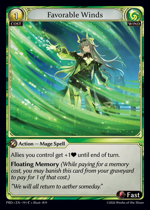 Favorable Winds - .asphodel/paradise Grand Archive spoiler