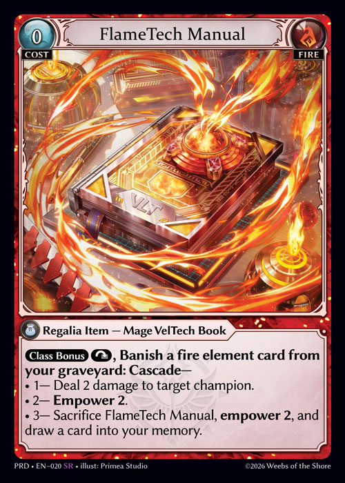 FlameTech Manual - .asphodel/paradise Grand Archive spoiler
