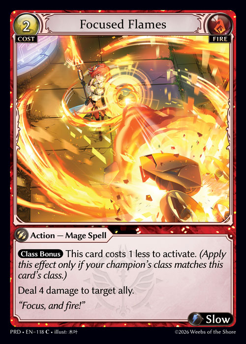 Focused Flames - .asphodel/paradise Grand Archive spoiler