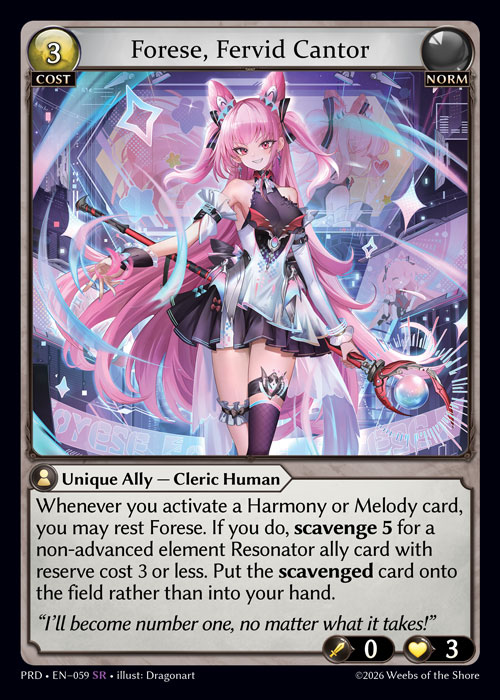 Forese, Fervid Cantor - .asphodel/paradise Grand Archive spoiler