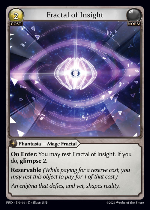 Fractal of Insight - .asphodel/paradise Grand Archive spoiler