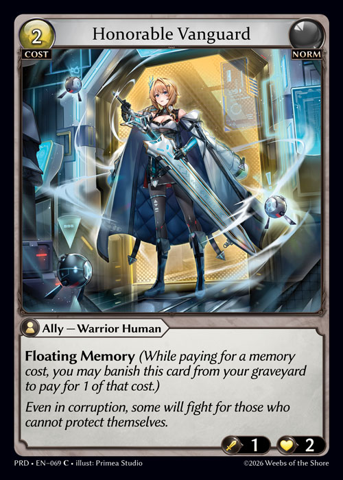 Honorable Vanguard - .asphodel/paradise Grand Archive spoiler