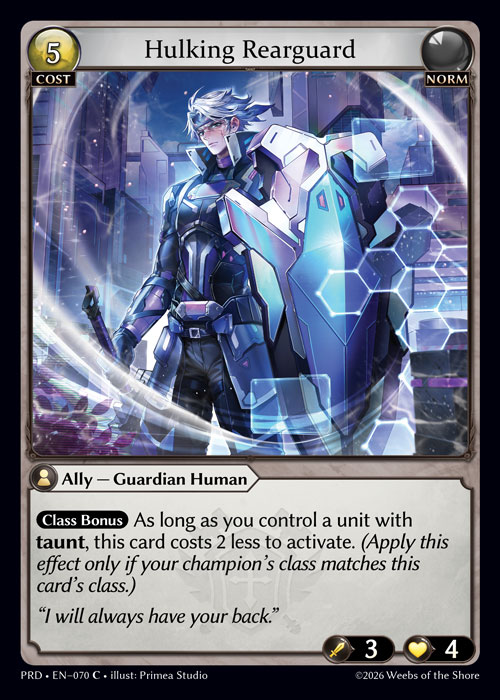 Hulking Rearguard - .asphodel/paradise Grand Archive spoiler