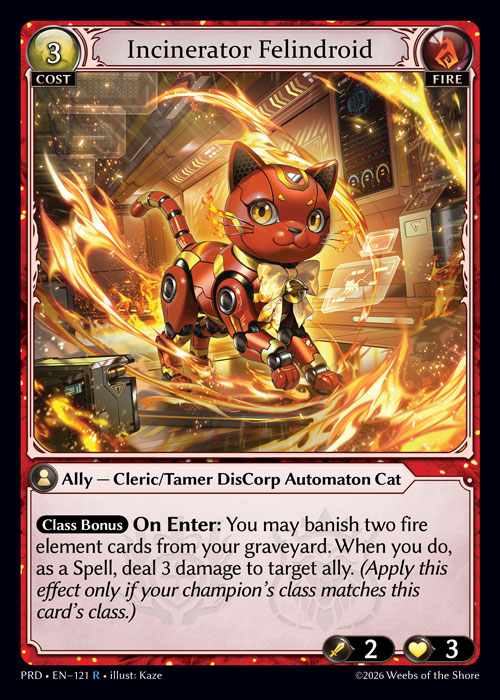 Incinerator Felindroid - .asphodel/paradise Grand Archive spoiler