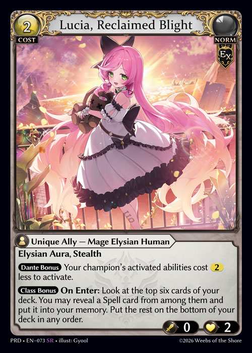 Lucia, Reclaimed Blight - .asphodel/paradise Grand Archive spoiler