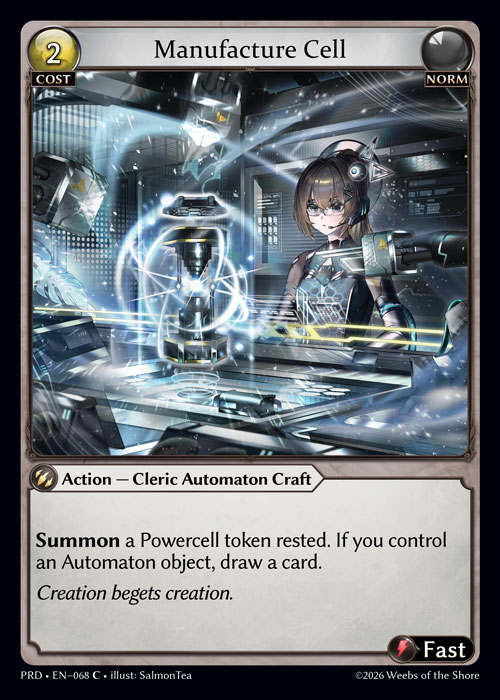 Manufacture Cell - .asphodel/paradise Grand Archive spoiler