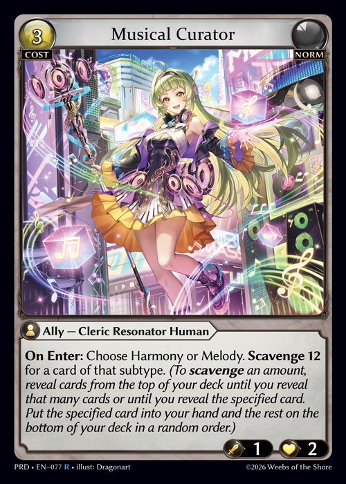 Musical Curator - .asphodel/paradise Grand Archive spoiler