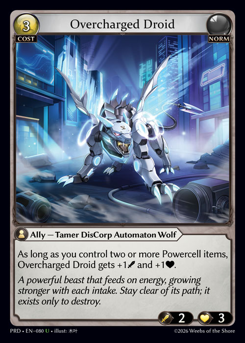 Overcharged Droid - .asphodel/paradise Grand Archive spoiler