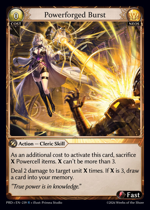 Powerforged Burst - .asphodel/paradise Grand Archive spoiler