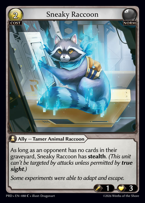 Sneaky Raccoon - .asphodel/paradise Grand Archive spoiler