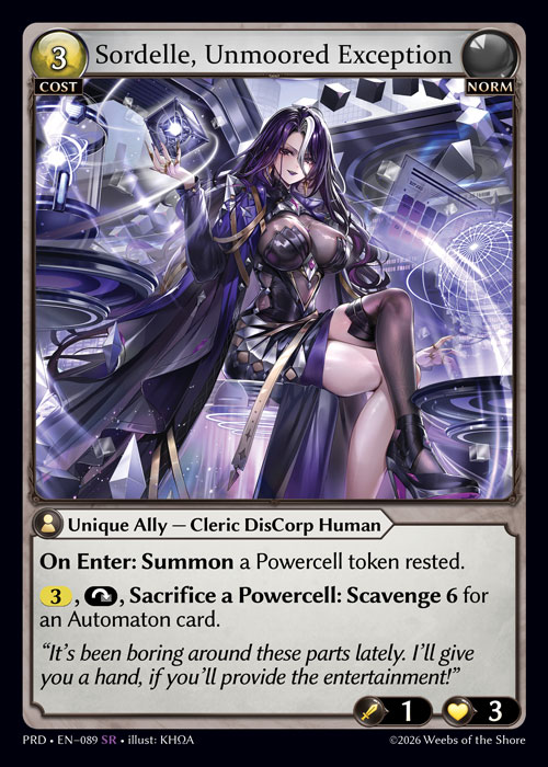 Sordelle, Unmoored Exception - .asphodel/paradise Grand Archive spoiler