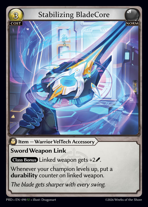 Stabilizing BladeCore - .asphodel/paradise Grand Archive spoiler