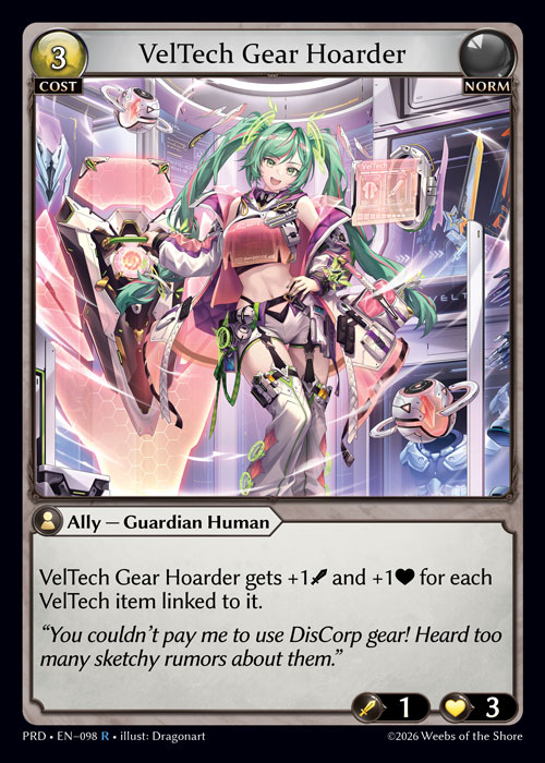 VelTech Gear Hoarder - .asphodel/paradise Grand Archive spoiler
