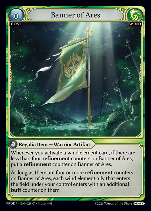 Banner of Ares - .asphodel/paradise Draft Pack Grand Archive spoiler