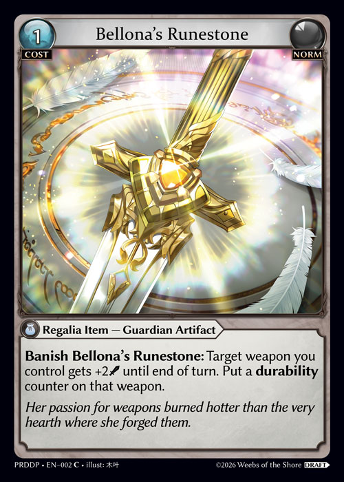 Bellona's Runestone - .asphodel/paradise Draft Pack Grand Archive spoiler