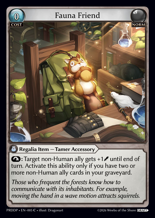 Fauna Friend - .asphodel/paradise Draft Pack Grand Archive spoiler