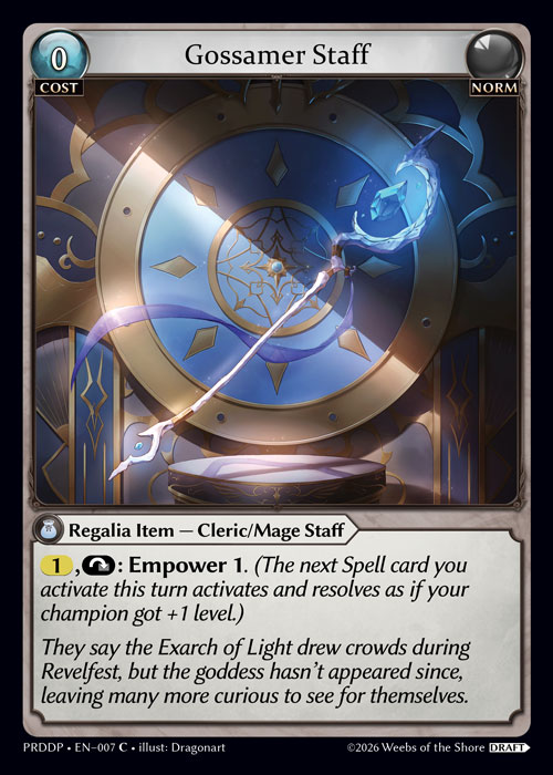 Gossamer Staff - .asphodel/paradise Draft Pack Grand Archive spoiler