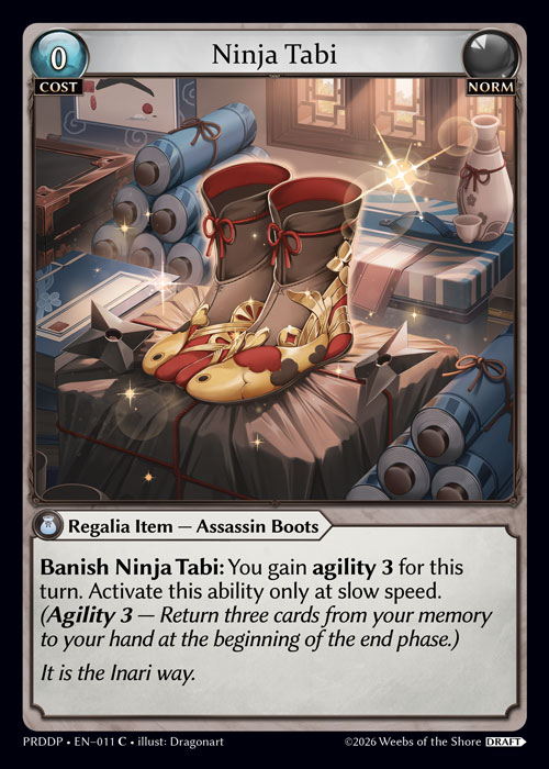 Ninja Tabi - .asphodel/paradise Draft Pack Grand Archive spoiler