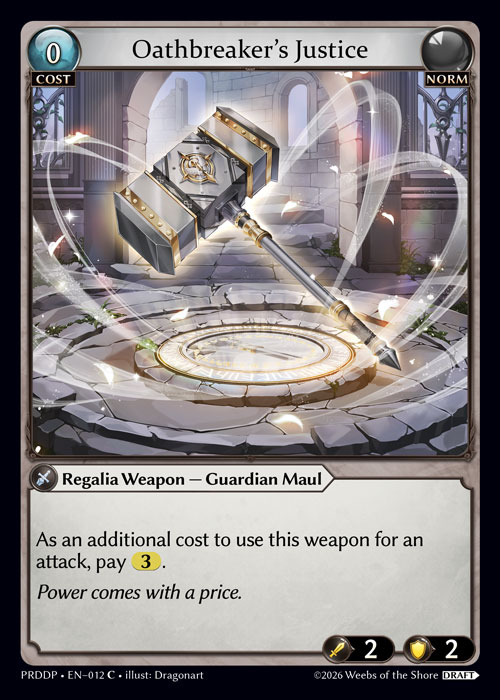 Oathbreaker's Justice - .asphodel/paradise Draft Pack Grand Archive spoiler