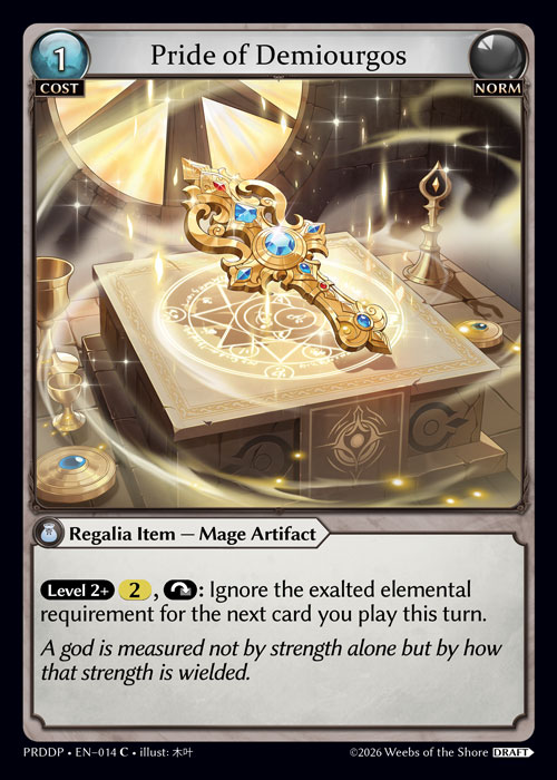 Pride of Demiourgos - .asphodel/paradise Draft Pack Grand Archive spoiler