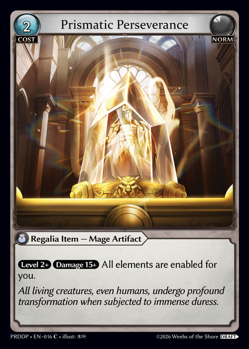 Prismatic Perseverance - .asphodel/paradise Draft Pack Grand Archive spoiler
