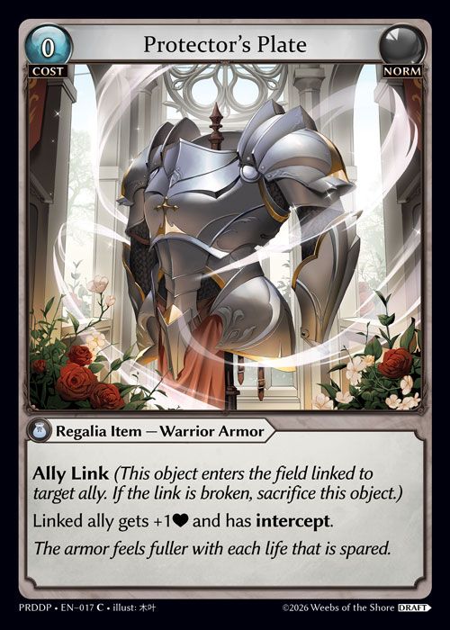 Protector's Plate - .asphodel/paradise Draft Pack Grand Archive spoiler