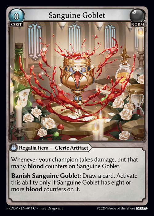 Sanguine Goblet - .asphodel/paradise Draft Pack Grand Archive spoiler