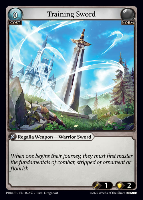 Training Sword - .asphodel/paradise Draft Pack Grand Archive spoiler