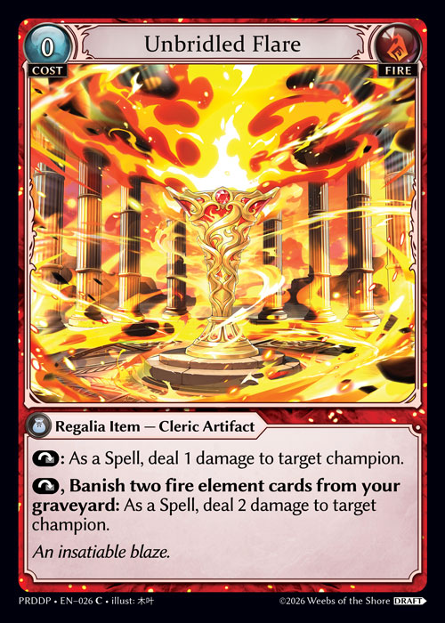 Unbridled Flare - .asphodel/paradise Draft Pack Grand Archive spoiler