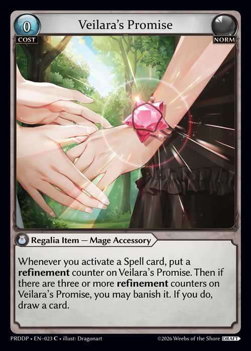 Veilara's Promise - .asphodel/paradise Draft Pack Grand Archive spoiler