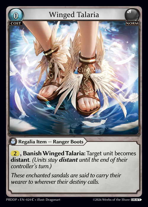 Winged Talaria - .asphodel/paradise Draft Pack Grand Archive spoiler