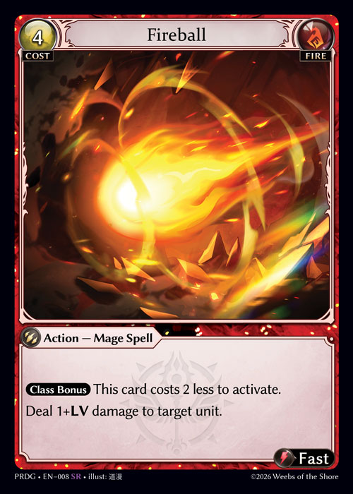 Fireball - .asphodel/paradise Grimoire Grand Archive spoiler