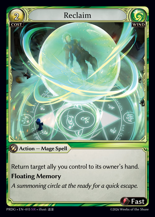 Reclaim - .asphodel/paradise Grimoire Grand Archive spoiler