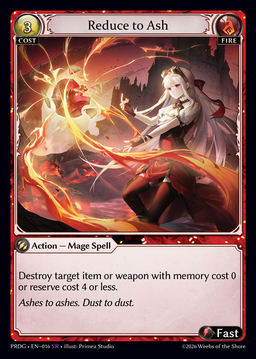 Reduce to Ash - .asphodel/paradise Grimoire Grand Archive spoiler